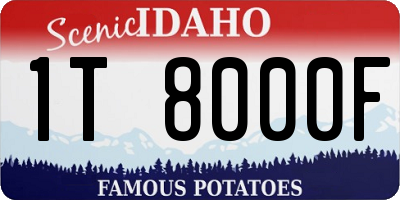 ID license plate 1T8000F