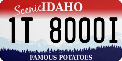 ID license plate 1T8000I