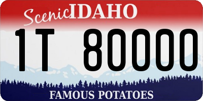 ID license plate 1T8000O