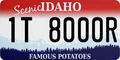ID license plate 1T8000R