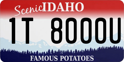 ID license plate 1T8000U