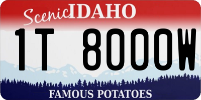 ID license plate 1T8000W