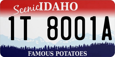 ID license plate 1T8001A