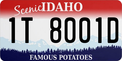 ID license plate 1T8001D