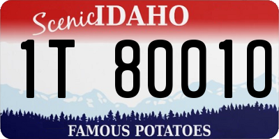 ID license plate 1T8001O