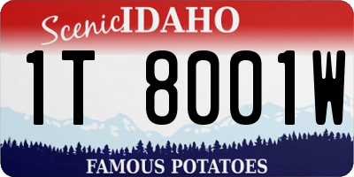 ID license plate 1T8001W