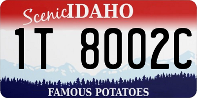 ID license plate 1T8002C