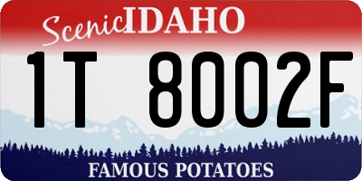 ID license plate 1T8002F