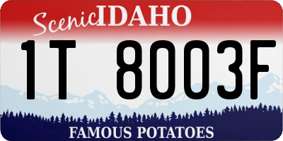 ID license plate 1T8003F