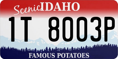 ID license plate 1T8003P