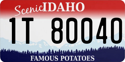 ID license plate 1T8004O