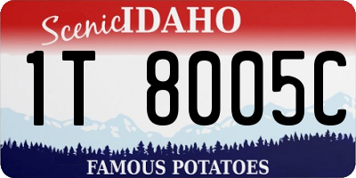 ID license plate 1T8005C