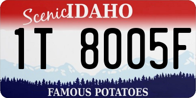 ID license plate 1T8005F