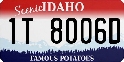 ID license plate 1T8006D