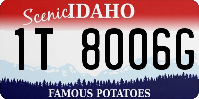 ID license plate 1T8006G