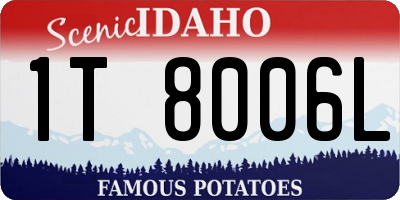 ID license plate 1T8006L