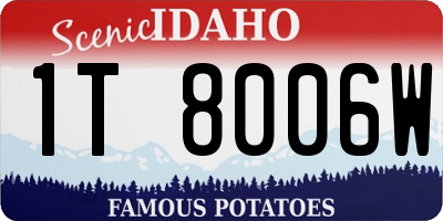 ID license plate 1T8006W
