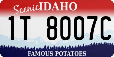 ID license plate 1T8007C