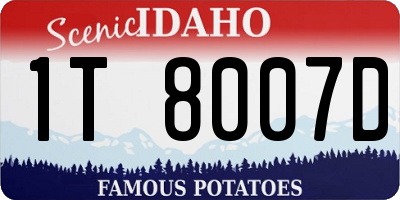 ID license plate 1T8007D