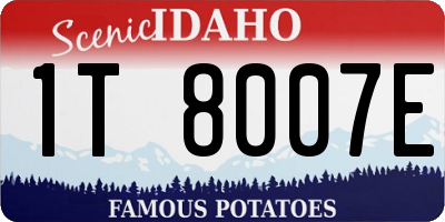 ID license plate 1T8007E