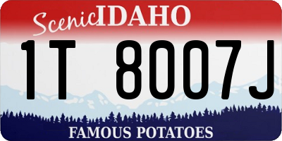 ID license plate 1T8007J