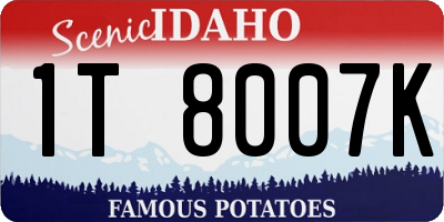 ID license plate 1T8007K