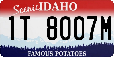 ID license plate 1T8007M