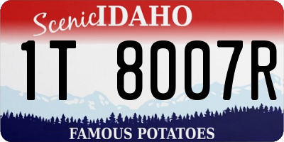 ID license plate 1T8007R
