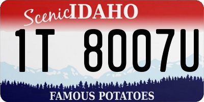 ID license plate 1T8007U