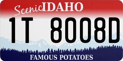 ID license plate 1T8008D