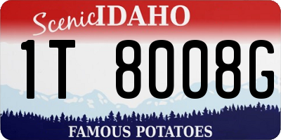 ID license plate 1T8008G