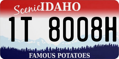 ID license plate 1T8008H