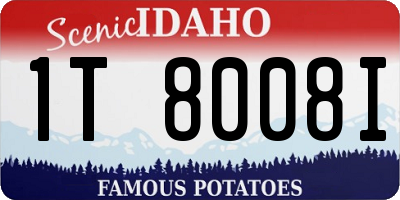 ID license plate 1T8008I