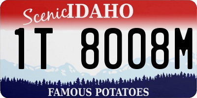 ID license plate 1T8008M