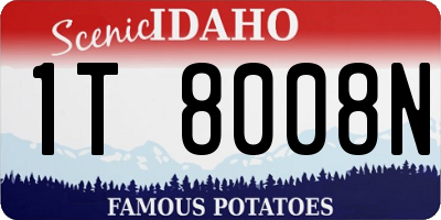 ID license plate 1T8008N
