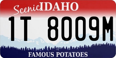 ID license plate 1T8009M