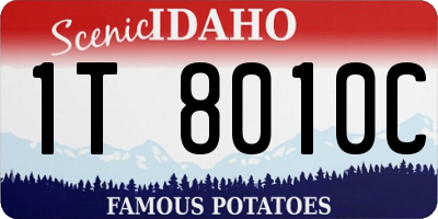 ID license plate 1T8010C