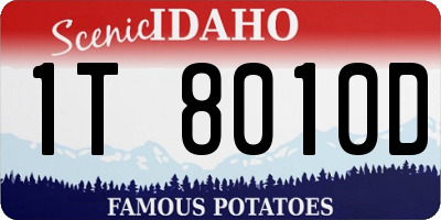 ID license plate 1T8010D