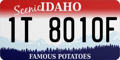 ID license plate 1T8010F