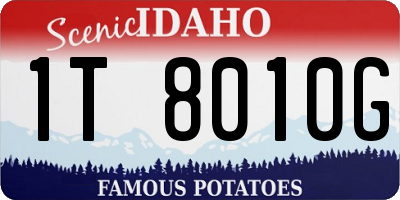 ID license plate 1T8010G