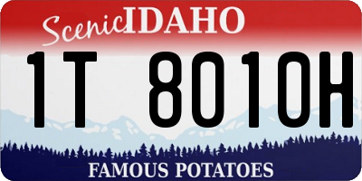 ID license plate 1T8010H