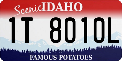 ID license plate 1T8010L