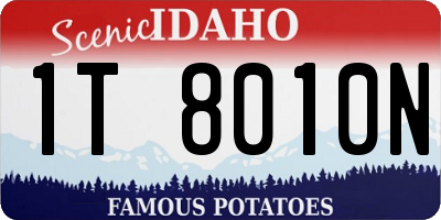 ID license plate 1T8010N