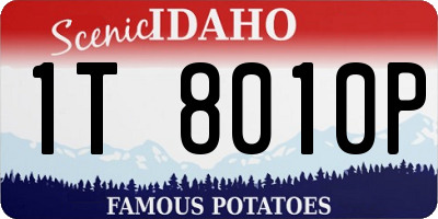 ID license plate 1T8010P