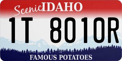 ID license plate 1T8010R
