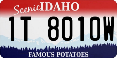 ID license plate 1T8010W