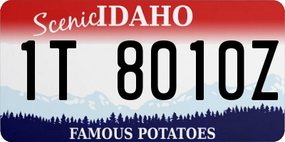 ID license plate 1T8010Z