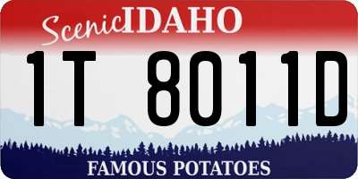 ID license plate 1T8011D