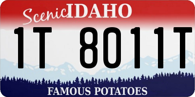 ID license plate 1T8011T