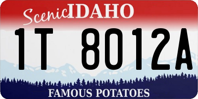 ID license plate 1T8012A